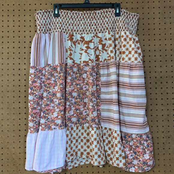 Universal Standard Mixed Print Stretch Cottagecore Pastel Pink Floral Stripe 2X - Picture 1 of 6